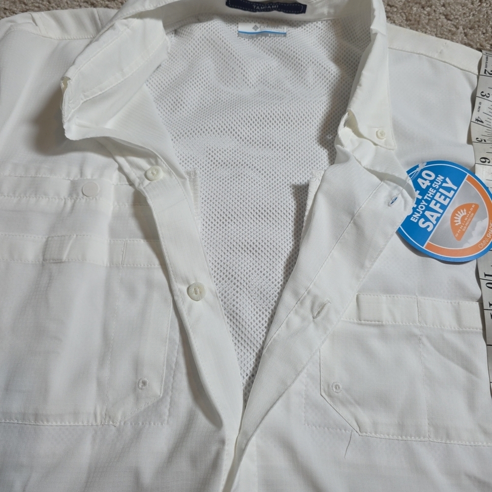 Columbia PFG Mens Tamiami II 2XL Short Sleeve Shirt Fishing/Casual  White  NEW - Picture 4 of 10